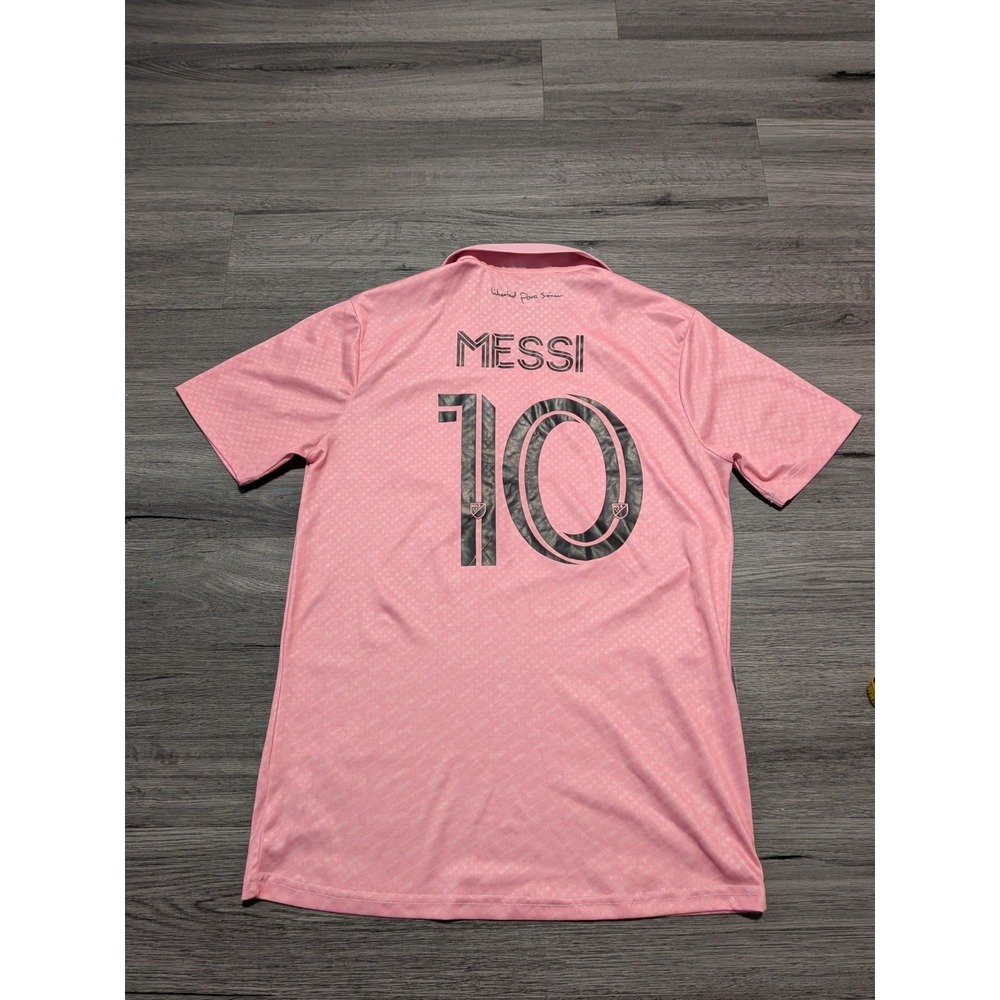 Adidas Men's Pink Inter Miami Messi #10 Soccer Futbol MLS Slim Fit Jersey Size S - Picture 7 of 7